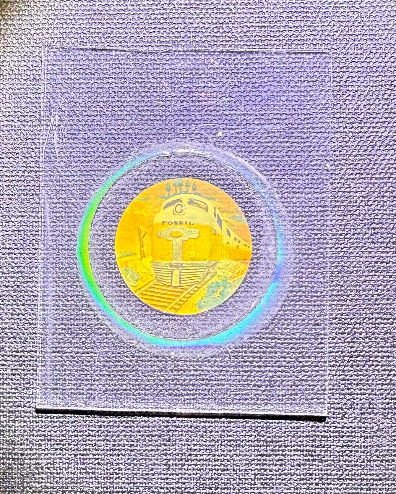 A photograph from Paul Linden's holography work, being catalogued.